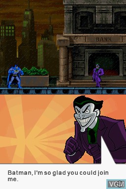 Menu screen of the game Batman - The Brave and the Bold - The Videogame on Nintendo DS