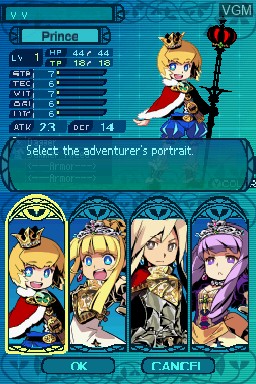 Menu screen of the game Etrian Odyssey III - The Drowned City on Nintendo DS
