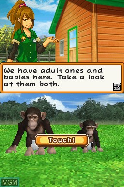 Menu screen of the game My Pet Chimp on Nintendo DS