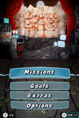 Menu screen of the game Megamind - The Blue Defender on Nintendo DS