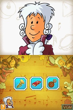 Menu screen of the game Lernerfolg Grundschule Musik - Little Amadeus on Nintendo DS