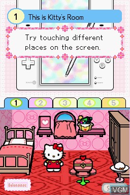 Menu screen of the game Loving Life with Hello Kitty & Friends on Nintendo DS