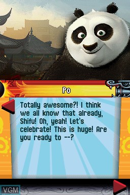 Menu screen of the game Kung Fu Panda 2 on Nintendo DS