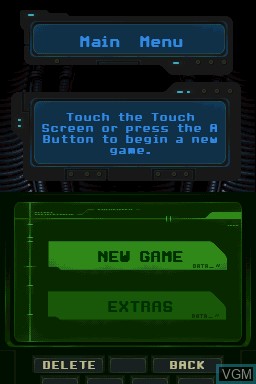 Menu screen of the game Aliens - Infestation on Nintendo DS