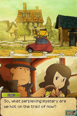 Menu screen of the game Professor Layton and the Last Specter on Nintendo DS
