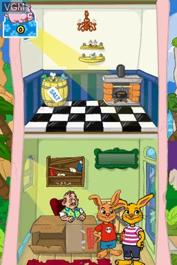 Menu screen of the game Josefine - Hotell Skrotenborg on Nintendo DS