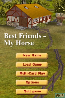 Menu screen of the game 2 in 1 - My Pet School + Best Friends - My Horse on Nintendo DS