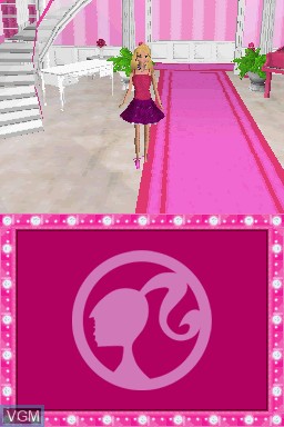 Menu screen of the game Barbie Dreamhouse Party on Nintendo DS