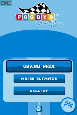 Menu screen of the game Pocoyo Racing on Nintendo DS