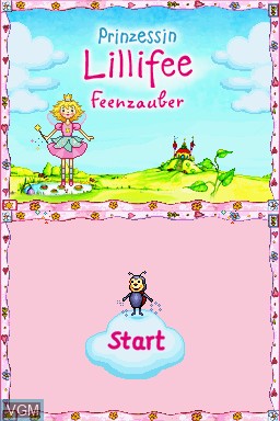 Menu screen of the game Prinzessin Lillifee - Spielesammlung on Nintendo DS