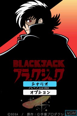 Menu screen of the game Black Jack - Hi no Tori Hen on Nintendo DS