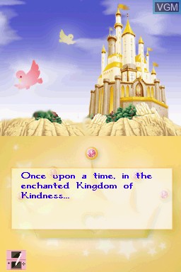 Menu screen of the game Disney Princess - Magical Jewels on Nintendo DS