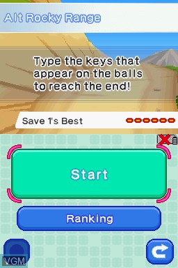 Menu screen of the game Learn with Pokemon - Typing Adventure on Nintendo DS