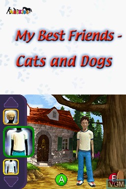 Menu screen of the game My Best Friends - Cats & Dogs on Nintendo DS