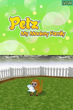 Menu screen of the game Petz - My Monkey Family on Nintendo DS