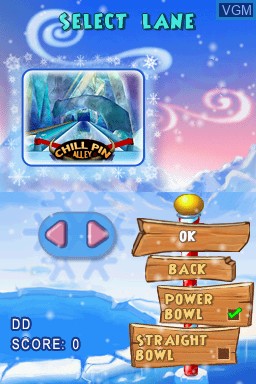 Menu screen of the game Polar Bowler on Nintendo DS