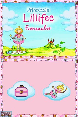 Menu screen of the game Prinses Lillifee on Nintendo DS