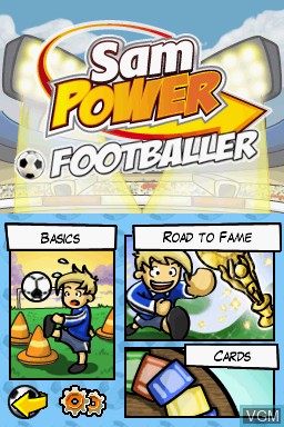 Menu screen of the game Sam Power - Footballer on Nintendo DS