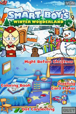 Menu screen of the game Smart Boy's - Winter Wonderland on Nintendo DS