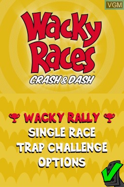 Menu screen of the game Wacky Races - Crash & Dash on Nintendo DS