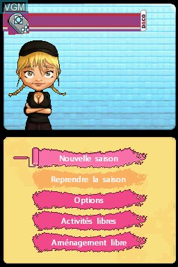 Menu screen of the game D&CO - Ta Maison de Rêve en 7 Jours on Nintendo DS