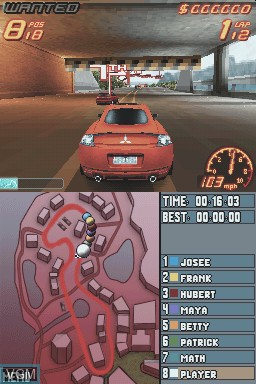 In-game screen of the game Asphalt - Urban GT 2 on Nintendo DS