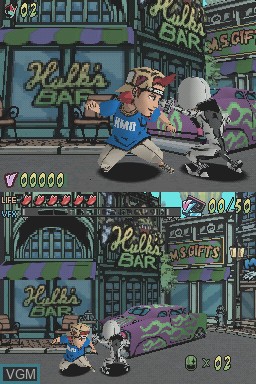 In-game screen of the game Viewtiful Joe - Double Trouble! on Nintendo DS