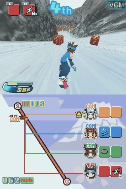 In-game screen of the game SBK - Snowboard Kids on Nintendo DS