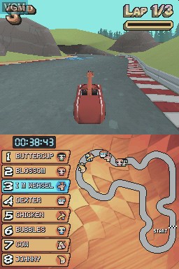 In-game screen of the game Cartoon Network Racing on Nintendo DS