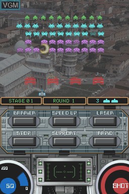 In-game screen of the game Space Invaders DS on Nintendo DS