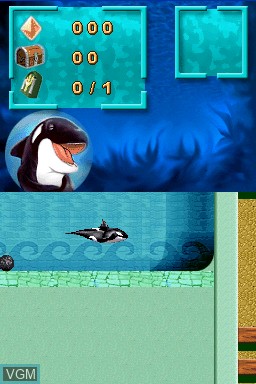 In-game screen of the game Sea World - Shamu's Deep Sea Adventures on Nintendo DS