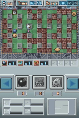 In-game screen of the game Bomberman on Nintendo DS