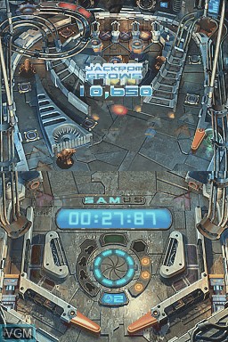 In-game screen of the game Metroid Prime Pinball on Nintendo DS