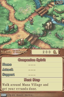 In-game screen of the game Children of Mana on Nintendo DS