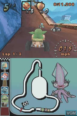 In-game screen of the game Cocoto Kart Racer on Nintendo DS