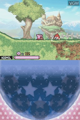 In-game screen of the game Kirby - Squeak Squad on Nintendo DS