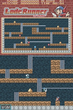 In-game screen of the game Lode Runner on Nintendo DS