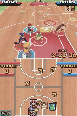 In-game screen of the game Mario Hoops - 3 on 3 on Nintendo DS
