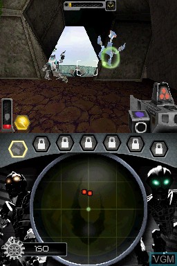 In-game screen of the game Bionicle Heroes on Nintendo DS