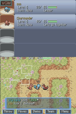 In-game screen of the game Pokemon Mystery Dungeon - Blue Rescue Team on Nintendo DS