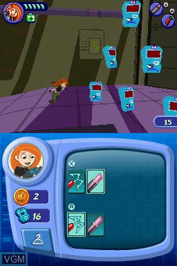 In-game screen of the game Kim Possible - Global Gemini on Nintendo DS