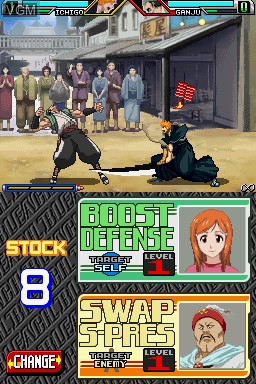 In-game screen of the game Bleach - The Blade of Fate on Nintendo DS