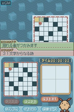 In-game screen of the game Puzzle Series Vol. 2 - Crossword on Nintendo DS