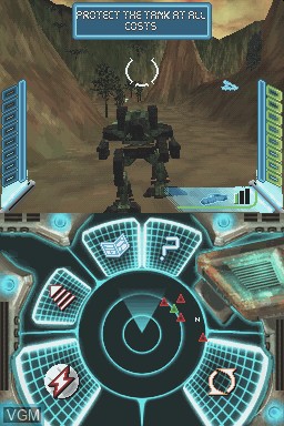 In-game screen of the game MechAssault - Phantom War on Nintendo DS
