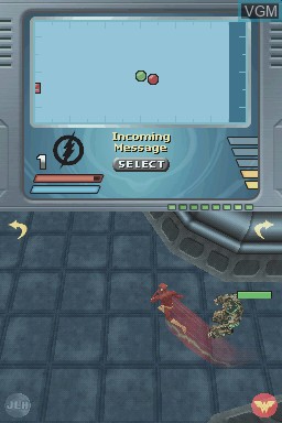 In-game screen of the game Justice League Heroes on Nintendo DS