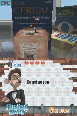 In-game screen of the game Flushed Away on Nintendo DS