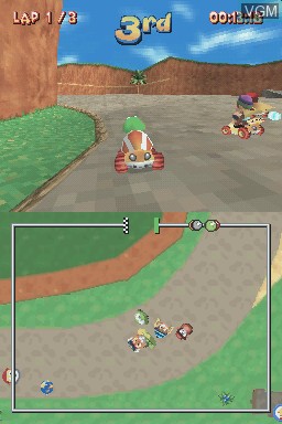 In-game screen of the game Diddy Kong Racing DS on Nintendo DS