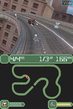 In-game screen of the game Crazy Frog Racer on Nintendo DS