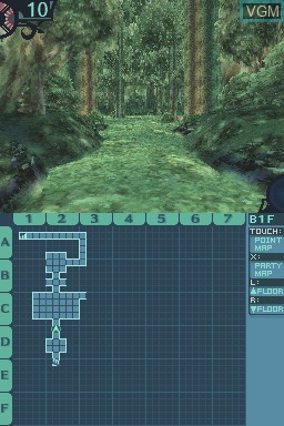 In-game screen of the game Sekaiju no Meikyuu on Nintendo DS