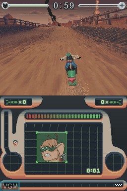 In-game screen of the game Biker Mice from Mars on Nintendo DS